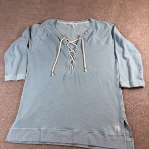Blue Lace-Up Top vintage Victoria Secret 1361